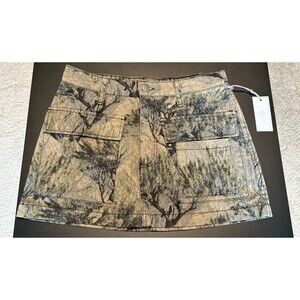 Cozi Womens Cargo Skirt Camo Camouflage Utility Mini Skirt Pockets XS NWT